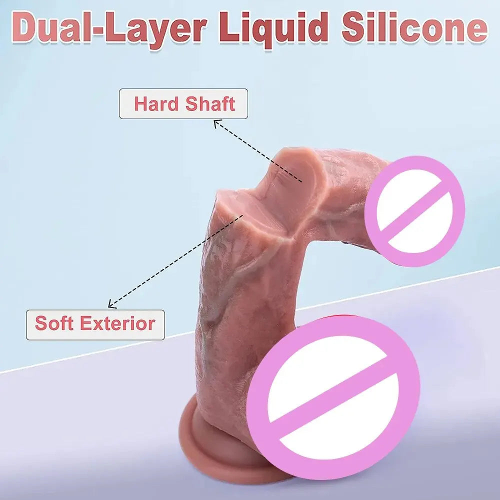 Realistic Heating Thrusting Dildo G Spot Clitoris Anal Stimulator Silicone Suction Cup Huge Penis Adult Sex Toy for Women Couple