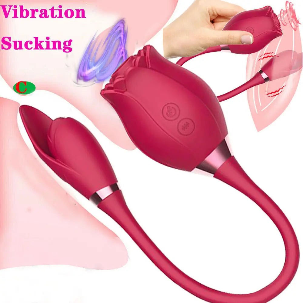 Rose Shape Vagina Sucking Vibrator Intimate Good Nipple Sucker Oral Licking Clitoris Stimulation Powerful Sex Toy for Women