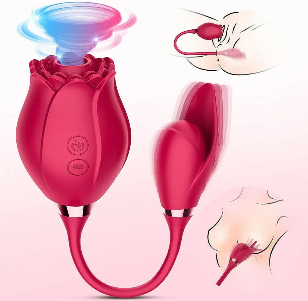 Rose Shape Vagina Sucking Vibrator Intimate Good Nipple Sucker Oral Licking Clitoris Stimulation Powerful Sex Toy for Women