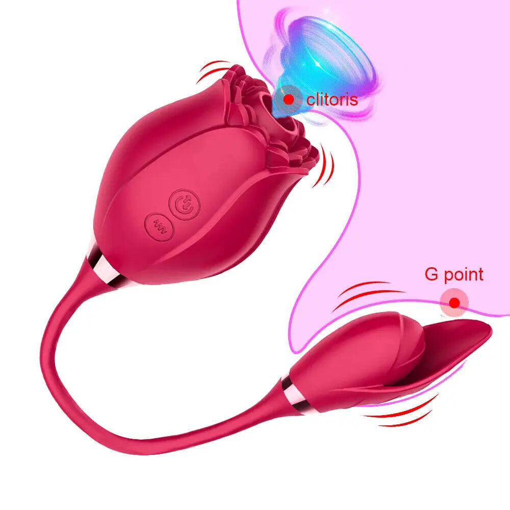 Rose Shape Vagina Sucking Vibrator Intimate Good Nipple Sucker Oral Licking Clitoris Stimulation Powerful Sex Toy for Women