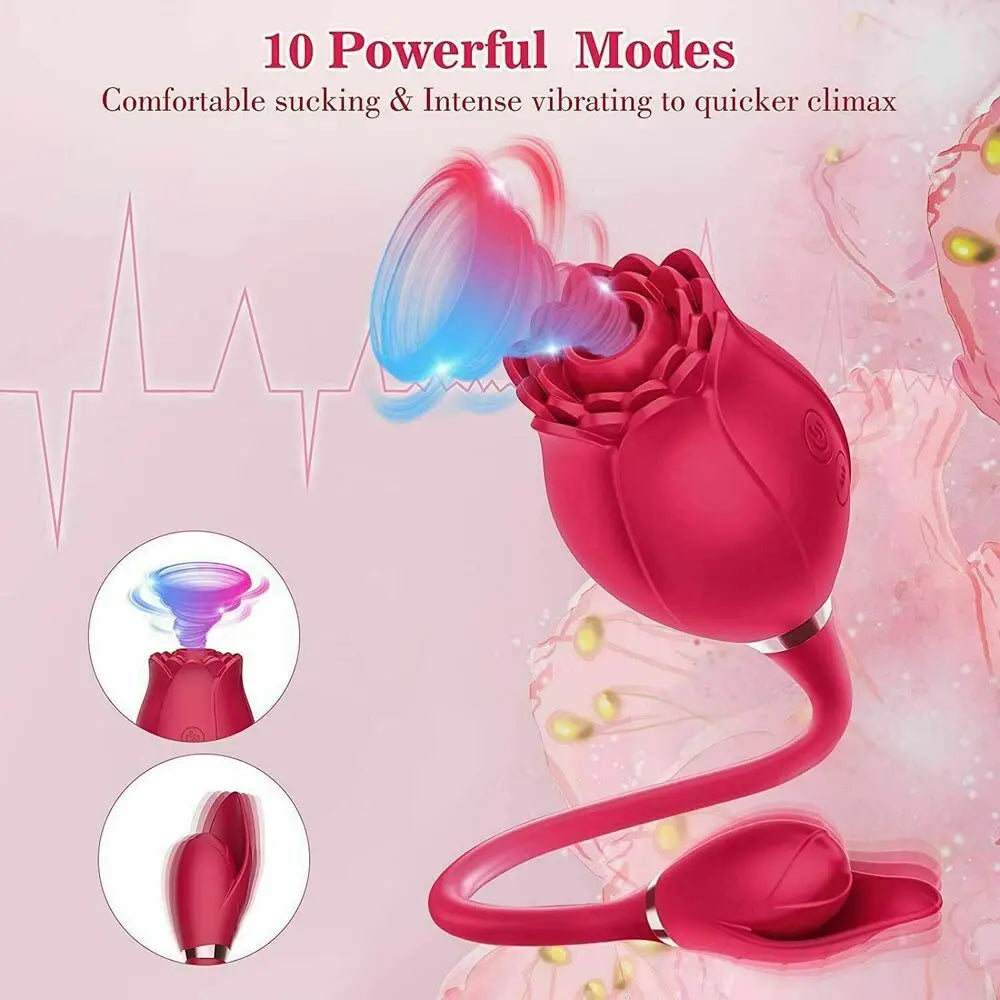 Rose Shape Vagina Sucking Vibrator Intimate Good Nipple Sucker Oral Licking Clitoris Stimulation Powerful Sex Toy for Women