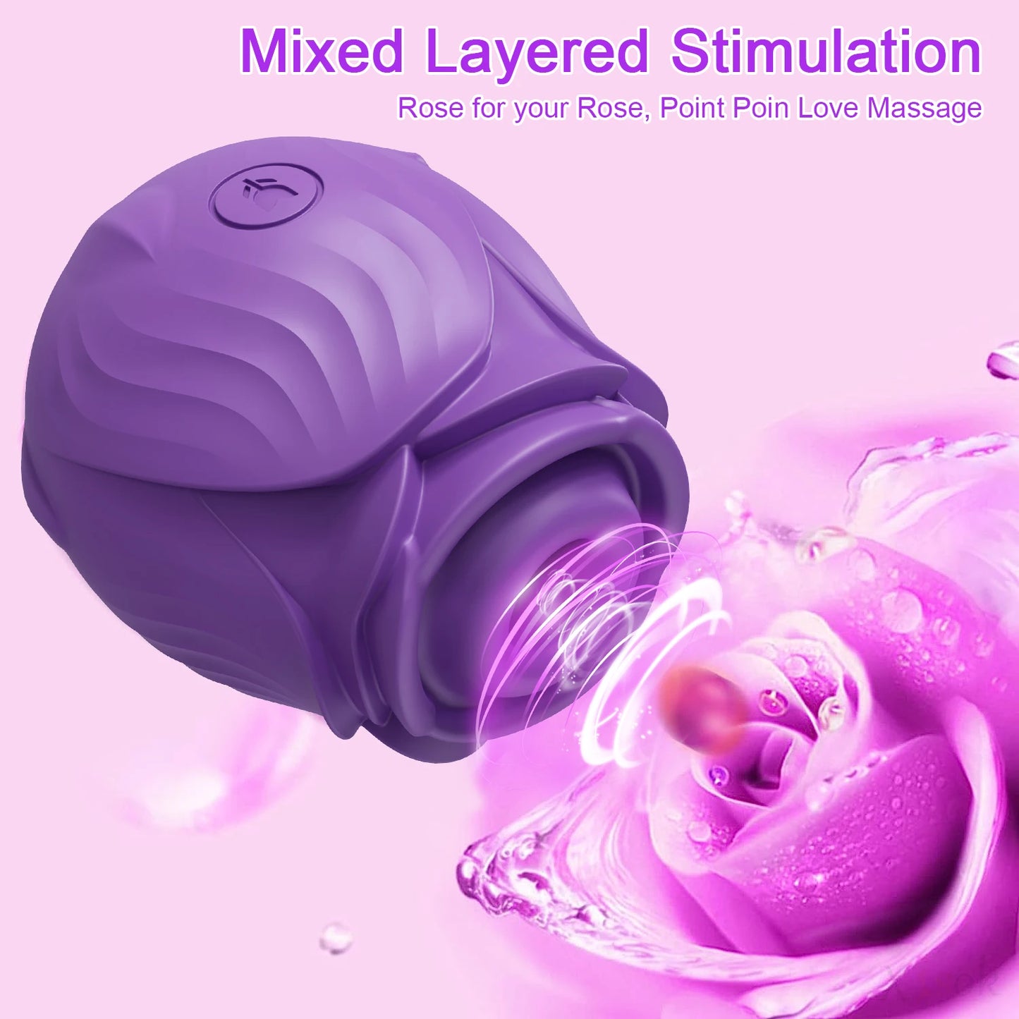 Rose-Sucking Vibrator for Women Nipple Massager Clitoral Vacuum Stimulator Vibrating Female Masturbator Sex Toys for Adults