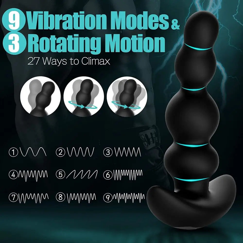 Rotating Vibrating Anal Dildo Prostate Massager Vibrator Sex Toys for Men Women