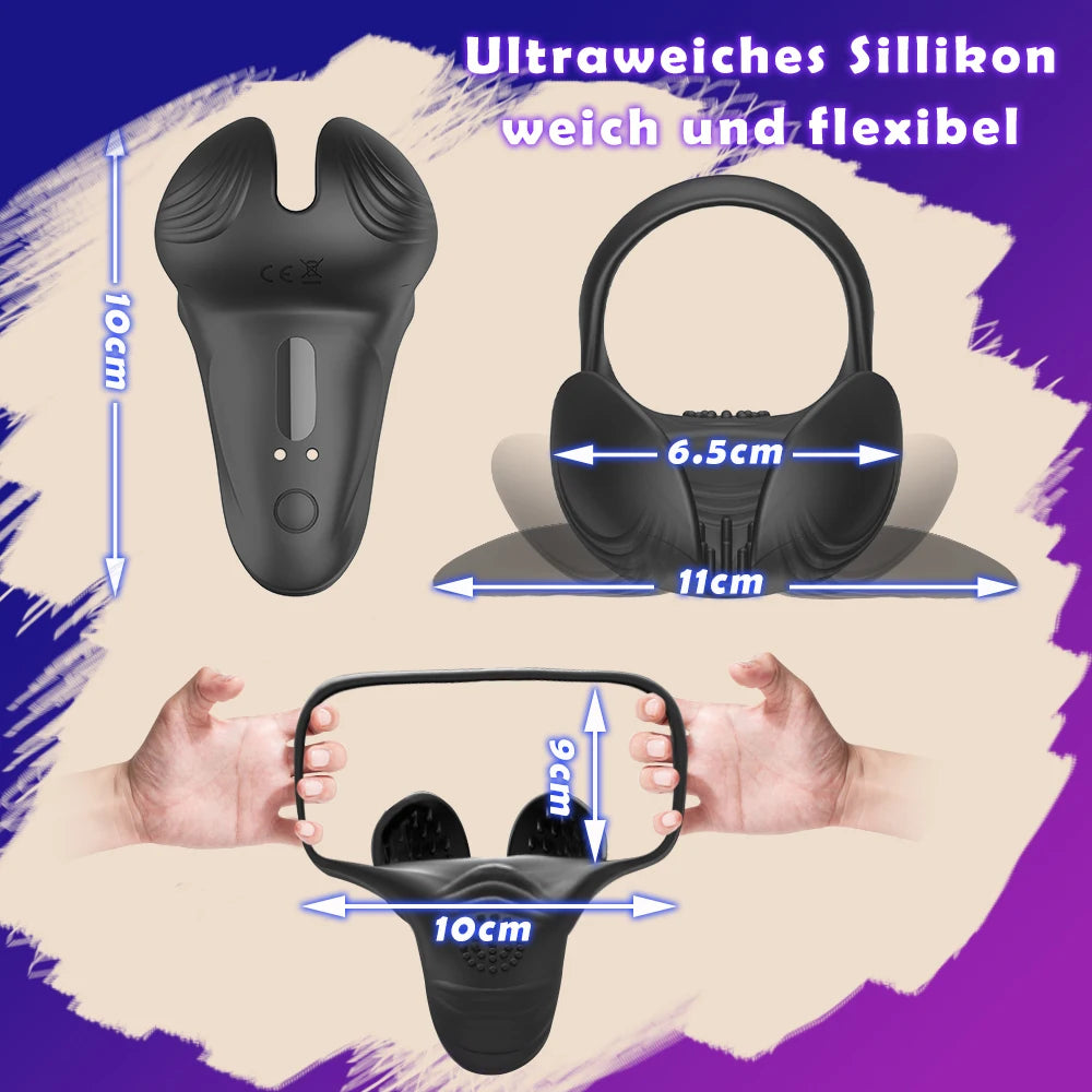 Sexy Toys 3 in 1 Vibrator Penis Perineum on for Men Silicone Cock Rings Testicle Trainer Scrotum Stimulator Massager Cockring