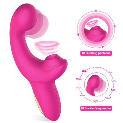 Sucking Vibrator Clitoral G Spot Stimulation Adult Sex Toys for Women Vibrating Finger Massager with Suction Vibration