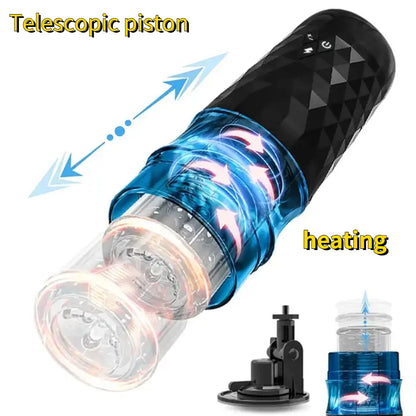 Telescopic Rotation Piston Male Masturbator Cup Vibration Vagina Automatic Suck Heating Glans Penis Mastubator Sex Toys for Men