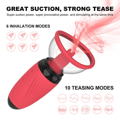 Tongue Vibrators for Women Clitoris Stimulation Sucking Vibrator Nipple Sucker Massage Female Masturbator Sex Toys for Adult 18