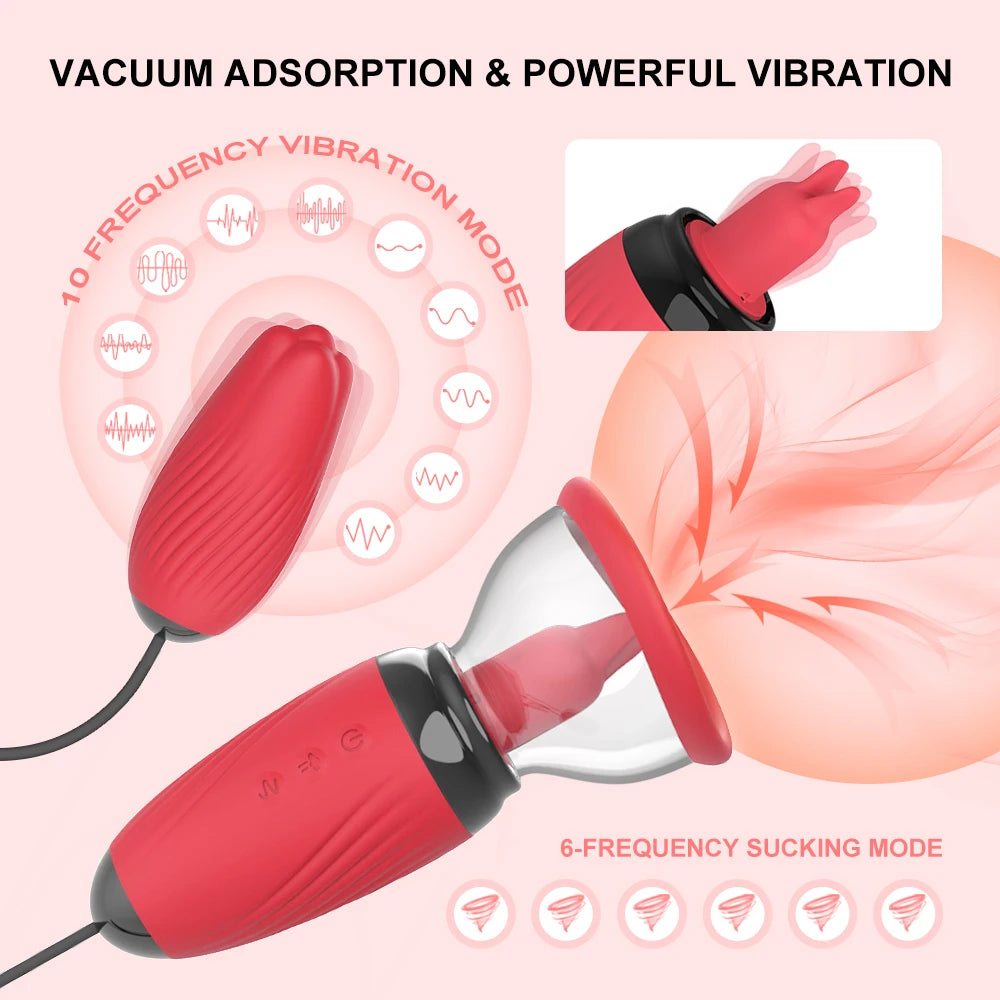 Tongue Vibrators for Women Clitoris Stimulation Sucking Vibrator Nipple Sucker Massage Female Masturbator Sex Toys for Adult 18