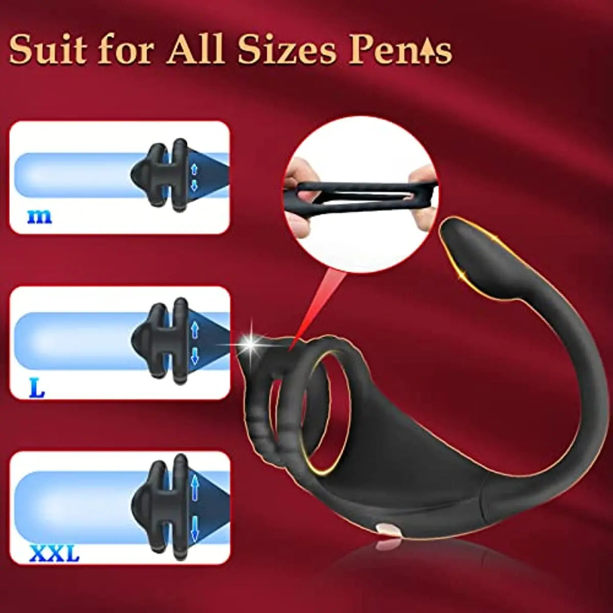 Vibrating Cock Ring for Men Silicone Vibration Penis Rings Mens Vibrator Delay Ejaculation Stronger Erection Adult Sex Toys