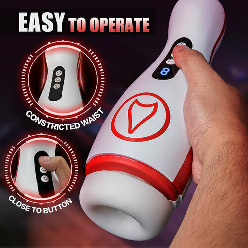 Heated Sucking Masturbator Men Vagina Oral Automatic Retractable Vibrator Penis Persistent Masturbator Adult Sex Toys for Men