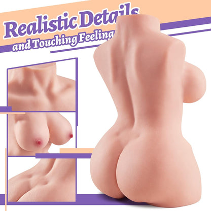 11LB Male Masturbator Sex Doll with Torso and Big Boob, Male Sex Toy for Vagina Anal Breast Play, Pussy Ass Masturbator Toys Realistic Adult Sex Dolls for Men Pleasure